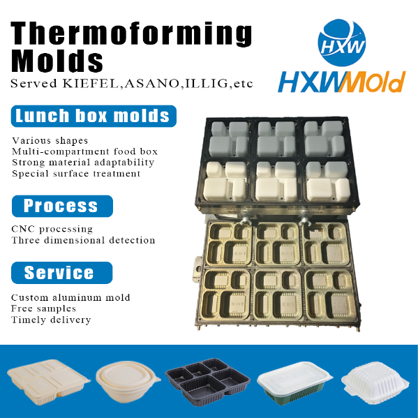 PP PET Plastic Takeaway Food Container Mold Positive Pressure Thermoforming Mold