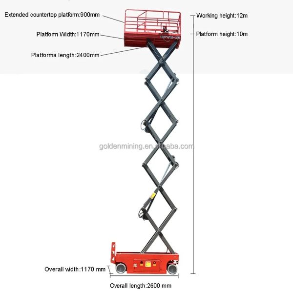 пересеченная местность рабочей платформы емкости 300Kg 1T 2T поднимаясь Scissor подъем