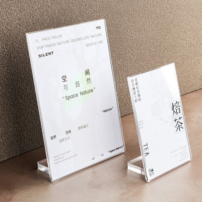 A3 A4 A5 ECT Acrylic Sign Display Holder OEM ODM For Professional Displays
