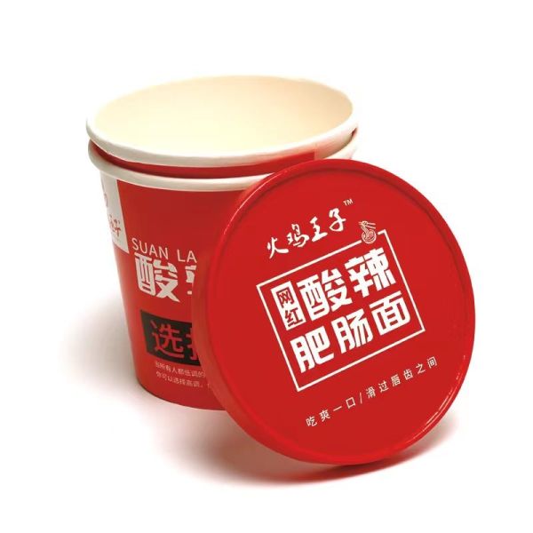 Бумажная чашка с нудлом 780 мл, одноразовая бумажная чашка для фастфуда с крышкой