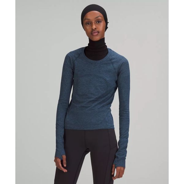 Polyamide Elasticity Ladies Long Sleeve Running Top Black Color