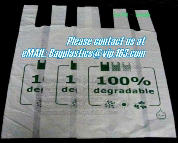 Customized eco-friendly epi biodegradable t-shirt bag,supermarket polythene bag