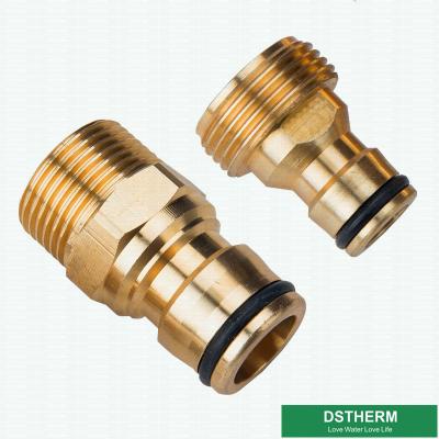 O homem de bronze do conector da torneira da mangueira rosqueou da maneira rápida do adaptador um da tubulação de água do jardim junção apropriada do bocal