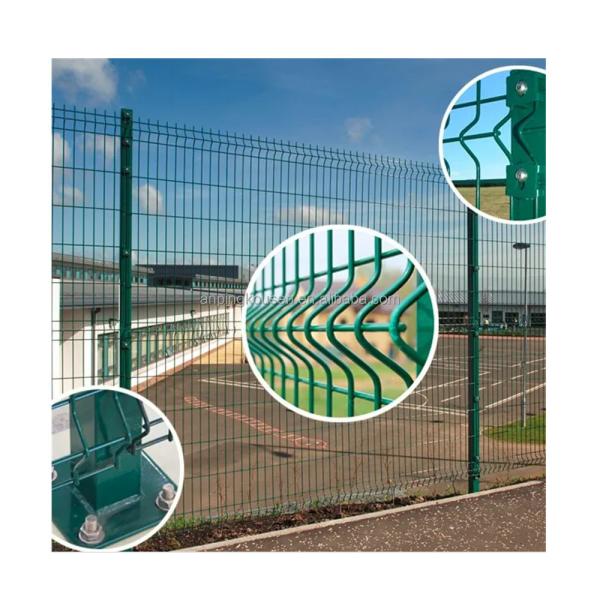 ECO-FRIENDLY galvanizado em pó revestido de galvanizado em quente rígido 3D de malha de fio soldado para cerca de jardim