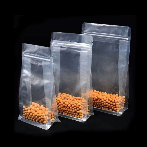 Food Grade Square Bottom Bag Resealable Clear Ziplock Bags For Nuts Snack Dry Food