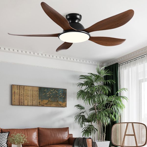 52inch Modern LED 60W Low Floor 35W Ceiling Fans With Remote Control wood Ceiling Fan With Light (WH-VLL-35)