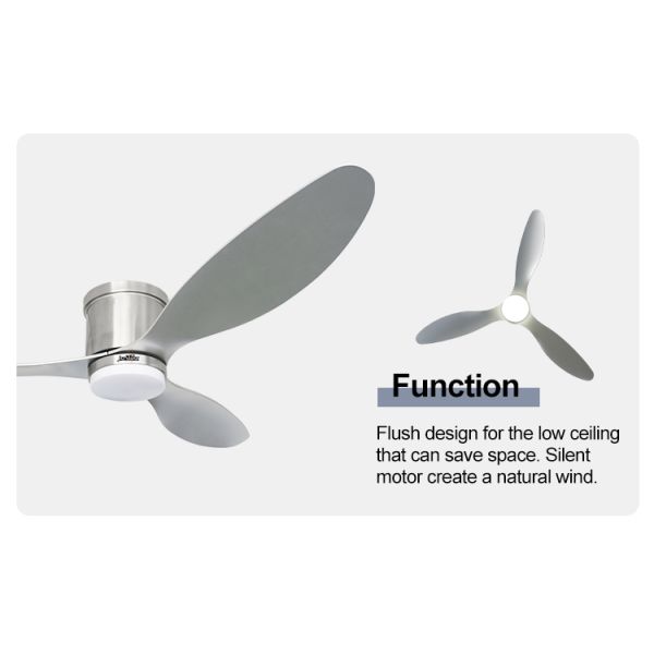 Ventilador de teto LED controlado remotamente para design de escritório doméstico moderno e espaços de teto baixo