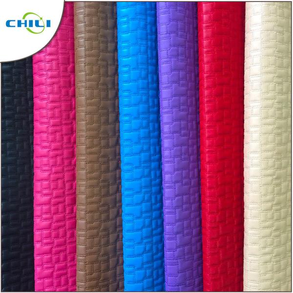 Clothes Quilted Pleather Fabric Sheets Lightweight Commercial Stitched