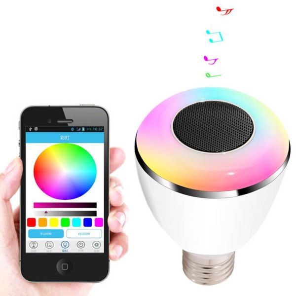 Dimmable Bluetooth Music Light Bulb Aluminum Cover For LED Heat Releasing