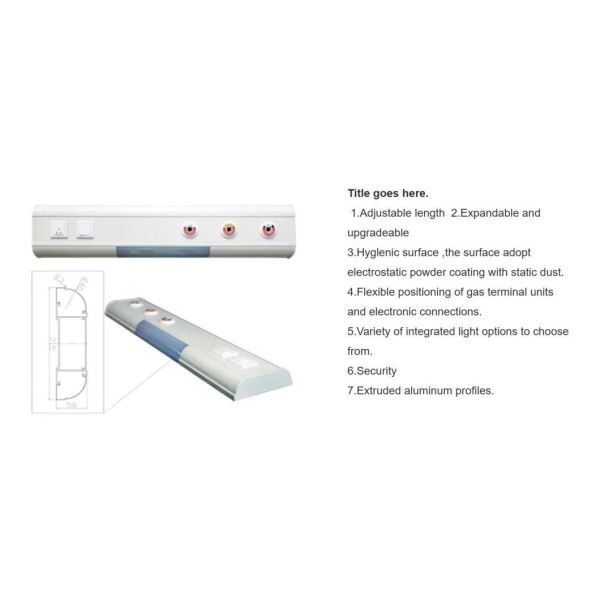 OEM Aluminum Alloy Medical Gas Supply Horizontal Bed Head Unit