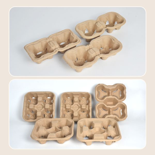 Coffee Holder Custom Paper Pulp 2/4 Cup Hot Drink Cup Carrier Tray Pulp Cup Holder