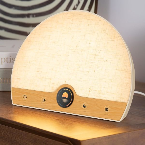 10000 Lux Light Therapy Lamp with Sunrise Alarm Clock Featuring 3 Color Temperature and 5 Brightness Levels