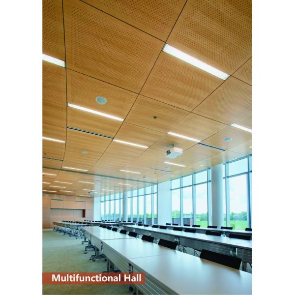 Круглое отверстие структура акустические перфорированные деревянные панели 2400 мм 0,9NRC CE FSC