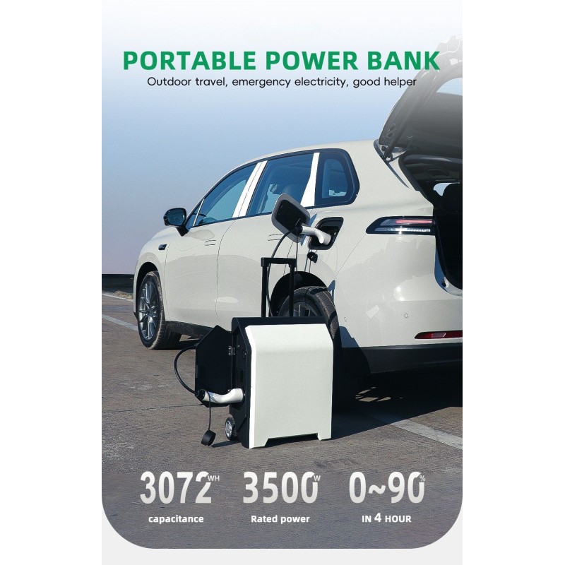 Portable EV Power Station 3072Wh 3500W with Solar Input