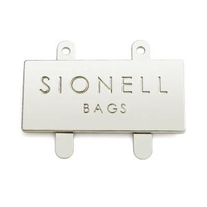 Rectangle Engraved Logo Metal Label for Bags Durable Customized Handbag Hardware