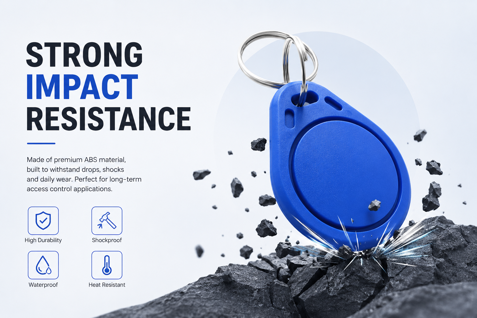 Custom Printing 125kHz Frequency Waterproof RFID Keyfob for Hotel and Access Control Systems