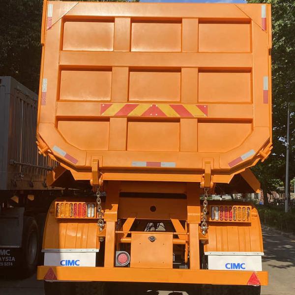 SHACMAN CIMC 3 eixo de mineração em forma de U Semi-trailers Tipper Dump Truck