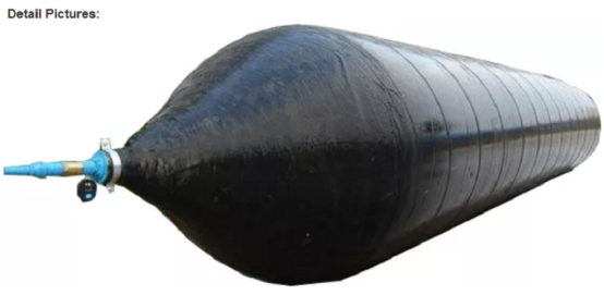 Корабль безопасности запускает черные резиновые надувные морские подушки безопасности 3-24 м