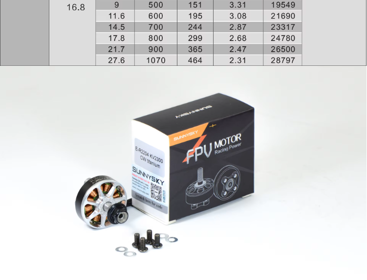 Sunnysky E-R2205 KV2300 2500 CW CWW High Efficient Brushless Motor For Racing Drone