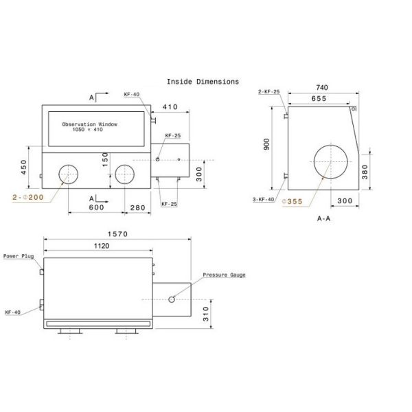 Vacuum Glove Box / Bench Top Stainless Glove Box For Material Science,Chemistry Use