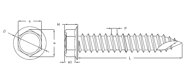 Тип 17 винт головки шайбы наговора вырезывания резъбы металла нержавеющей стали