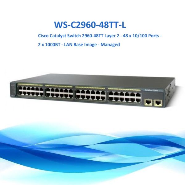 Layer 2 Ethernet Hub Lan Access Date Poe Network Switch Cisco WS-C2960-48TT-L