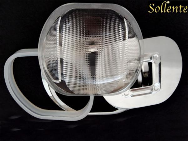 Non Glare Glass COB LED Lens With Aluminum Reflector 107mm 150*70 Degree