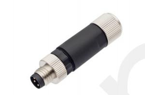Industrial M8 Plug de metal masculino recto com terminal de parafuso de 3/4 pin IP67 à prova d'água