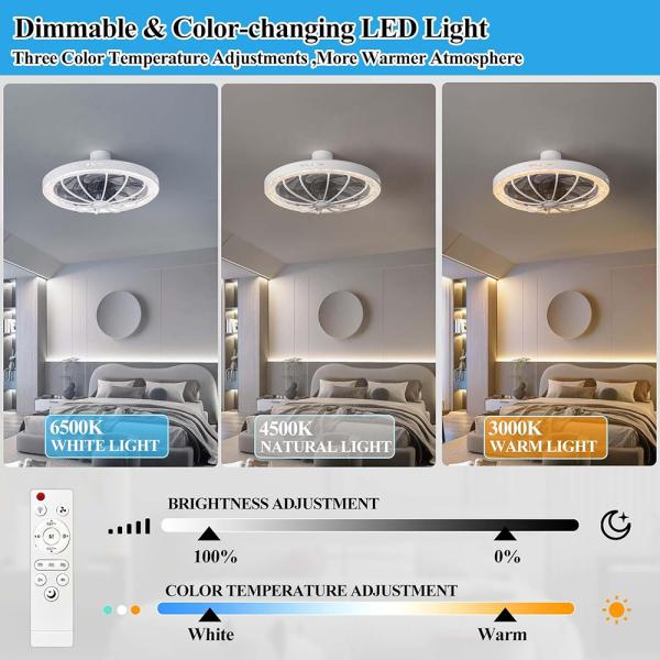 Wholesale factory Moving Head Intelligent Dimming Home Decor Ceiling Fan 360 Rotating Remote Control