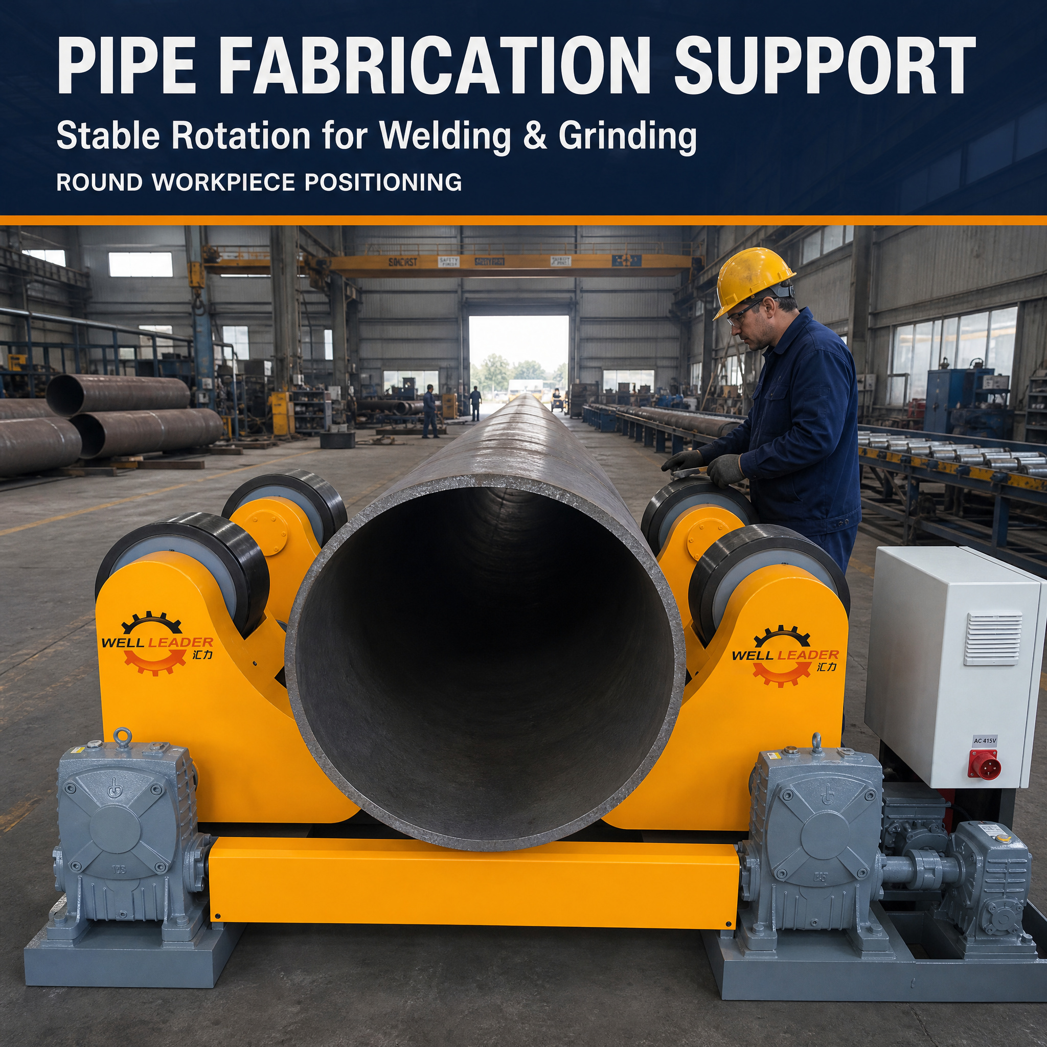 Self-Aligning Welding Turning Roll, Steady Rotation for Pressure Vessel Welding, Maintain Consistent Working Position