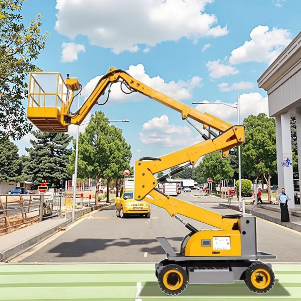 Plateforme élévatrice automotrice de chantier à bras articulé électrique Haulotte d'occasion