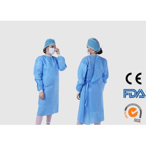 Eco Friendly Material Blue Disposable Coveralls With CE / ISO Certification