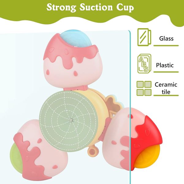Gender-Neutral Baby Bath Spinner Toy for 2-4 Years Old Rotating and Detachable Sensory Gift