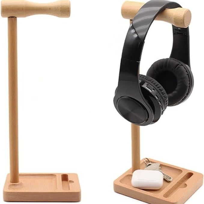 Headphone Stand All Bamboo Headphone Stand Storage Display Rack Hanger Products