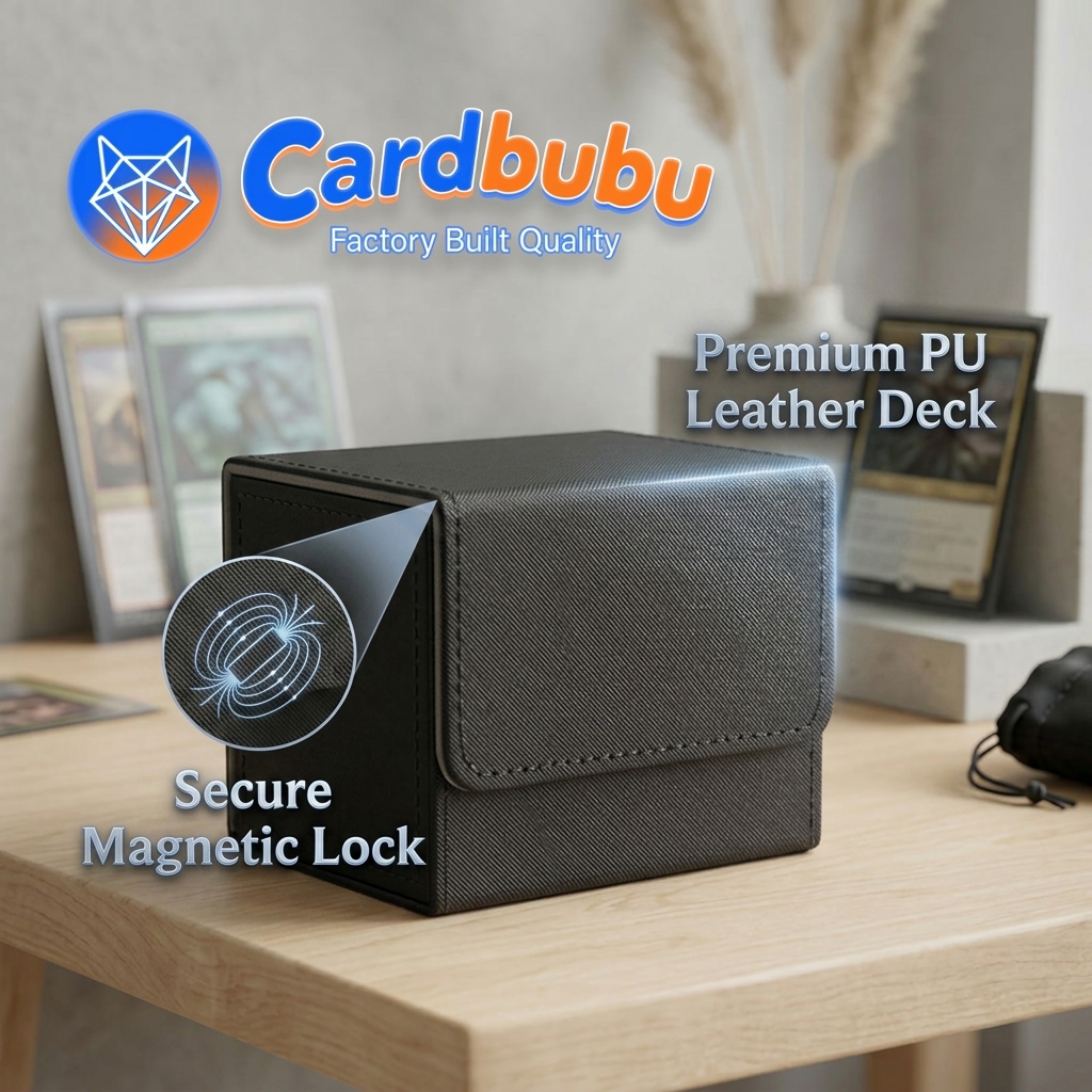 Luxury PU Leather Playing Card Box Magnetic Closure Card Games Storage Custom Playing