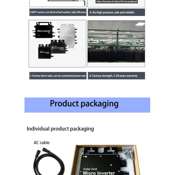 300W 400W Solar Panel Micro Inverter Micro Inverter Without Utility Grid Solar Energy System Micro Inverter
