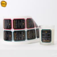 Gold Foil Candle Plastic Sticker Labels Glass Bottle For Fragrance