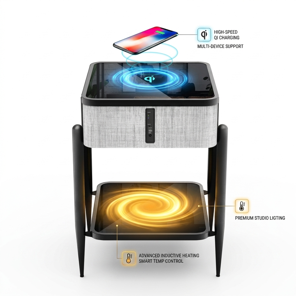 Smart Table With Speaker ATC700 30W 5.1 Charging Living Wireless Charging Modern