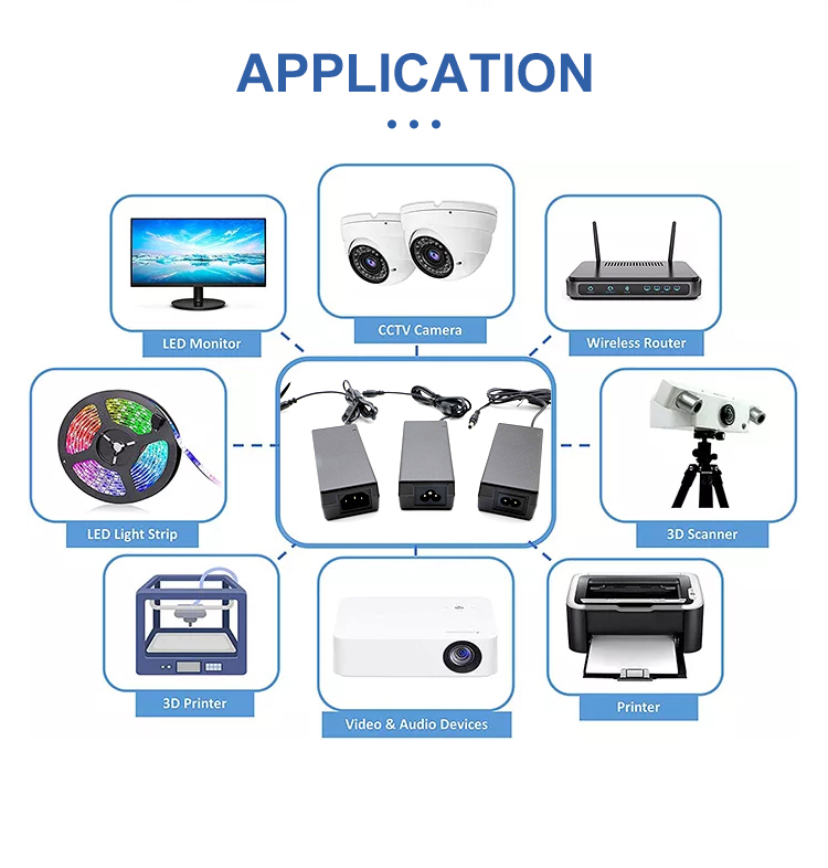 60W 12V 15V переходник силы DC AC 10 вольт 24 UL UKCA FCC вольта одобрило