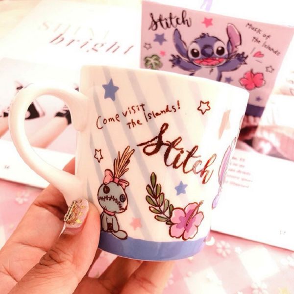 Cartoon Porcelain Ceramic Coffee Cups For Student Milk Juice Tea OEM ODM
