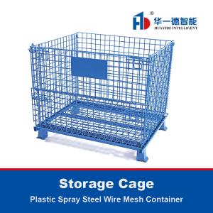 プラスチックのスプレー 鋼鉄のワイヤ網容器 折りたたむ 収納用檻 ワイヤ容器 鋼鉄のパレットボックス