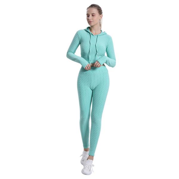                  Yoga Wear Women Hooded Top Pants Sports Yoga Suit Running Yoga Fitness Wear             
