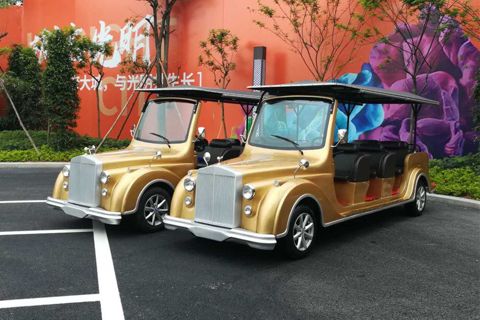 Золотые 8-11 автомобилей пассажиров электрических винтажных для прием VIP гостиницы/курорта