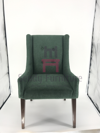 Tufted Metal Frame Restaurant Dining Room Chairs Velvet Upholstery For Hotel