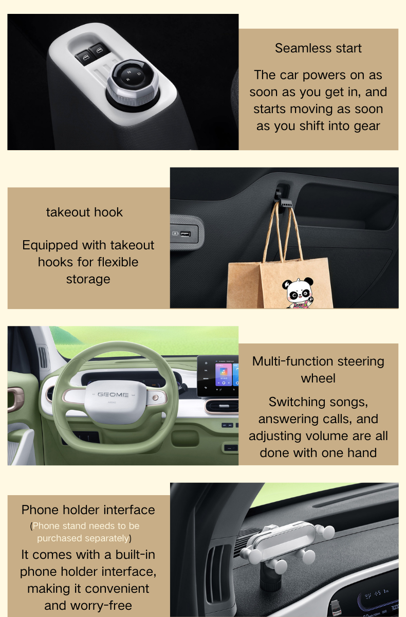 2025 for Panda Mini EV Electric Car 210KM Range 3 Door 4 Seats Hatchback