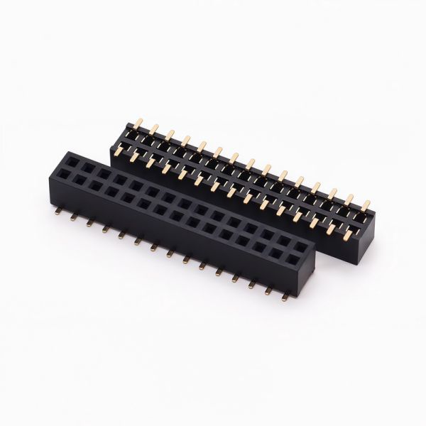 2.0mm Pitch Double Row Vertical SMT Female Header | 3.55mm Height 4.0mm Width, With/Without Locating Post