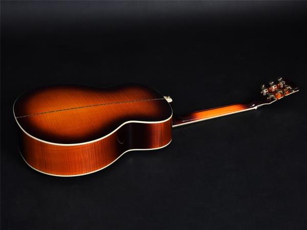 Customized 43 Inch size solid wood acoustic guitar flamed maple back side rosewood fingerboard