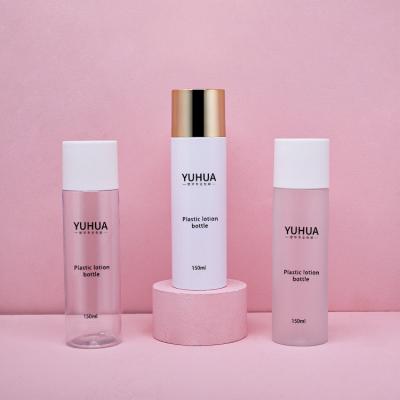Garrafa plástica 150ml transparente vazio do animal de estimação da loção do Sanitizer da mão com tampão