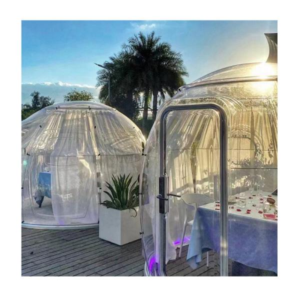 Outdoor Camping Homestay Steel Structure Spherical Tent House With Transparent Bubble Room And Dome Room