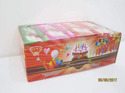 PCes dos doces do marshmallow da vela do feliz aniversario/11g /4 em um algodão doce da torção do saco